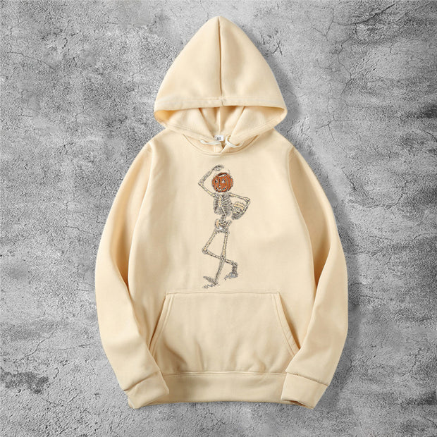 Halloween pumpkin skull hoodie