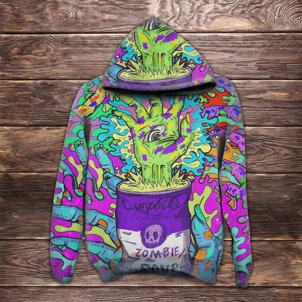 Retro eyes hand art illustration hoodie