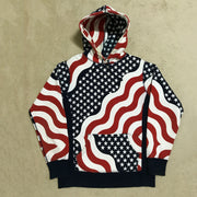 Wave stripes print trendy hoodie