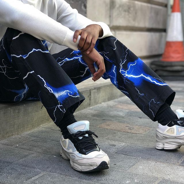 Retro lightning print slacks