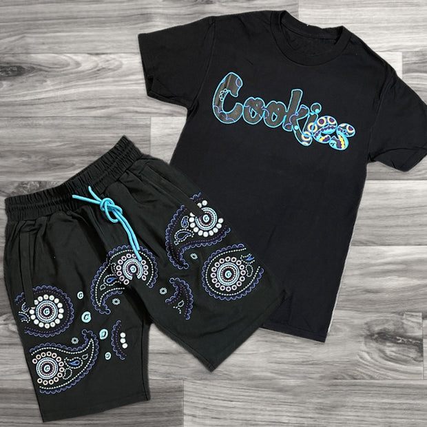 Casual Pattern Short Sleeve Two Piece Set