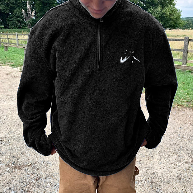 Fleece plush tide brand printing high neck jacket sweatshirt jacket