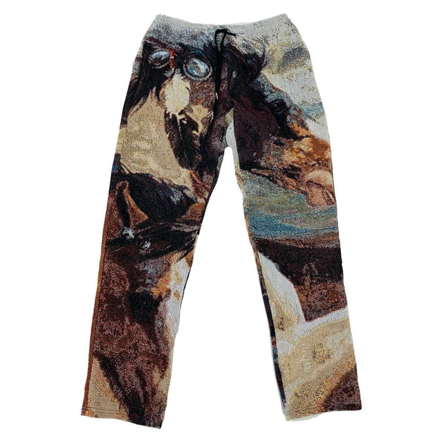 Fashion Vintage Print Casual Trousers