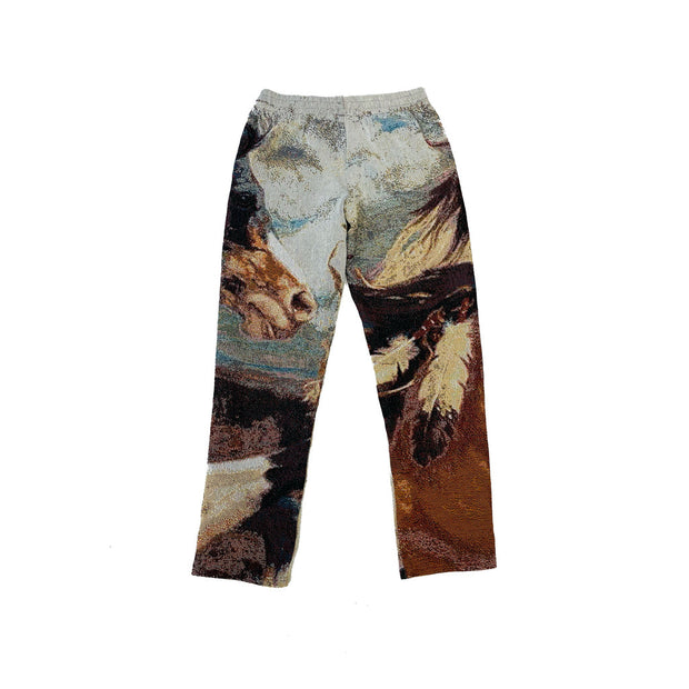 Fashion Vintage Print Casual Trousers