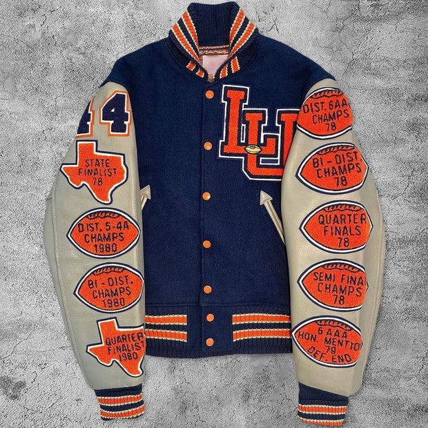 Casual retro rugby baseball jacket