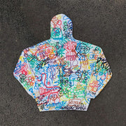 Personalized graffiti squandered hip-hop street hoodie