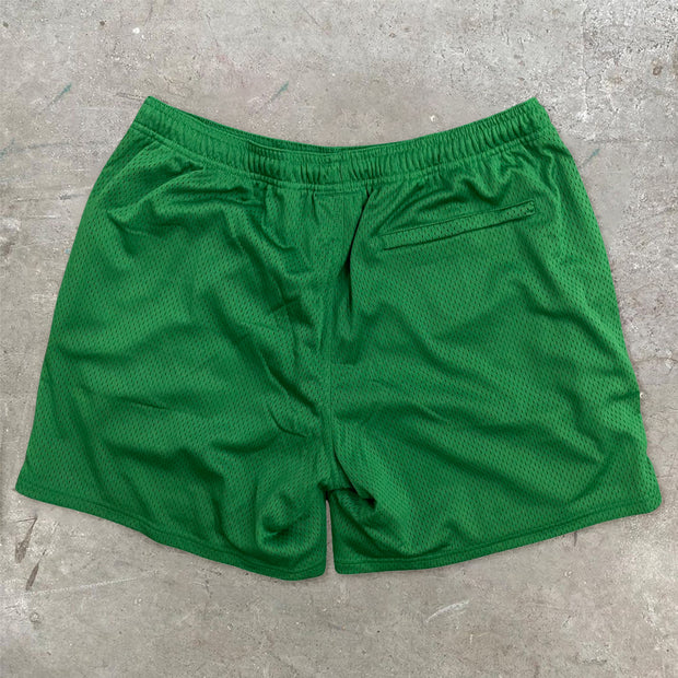 Fashion Casual Angel Baby Pattern Sports Mesh Shorts