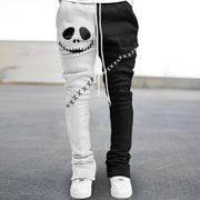 Funny color contrast print fashion street trousers