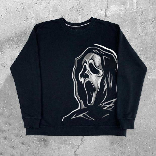 Skull pattern fashion long-sleeved sweatshirt