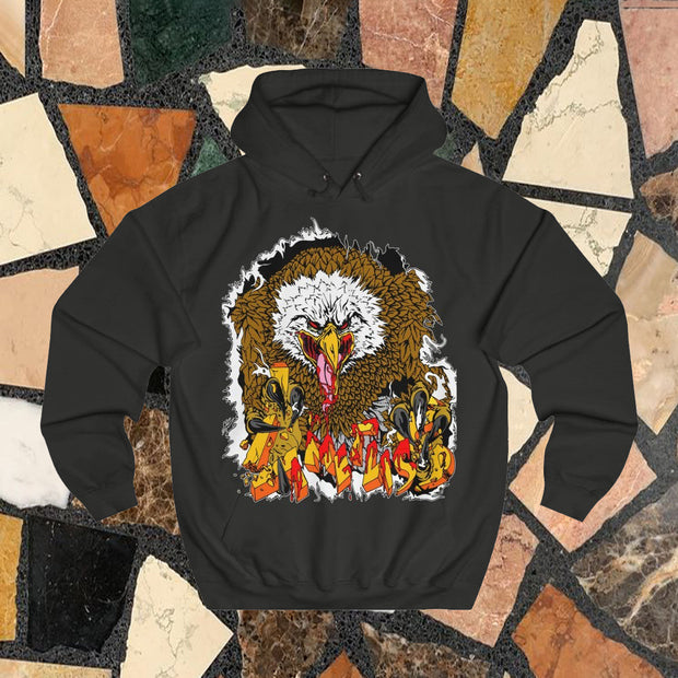 Street style eagle print loose long sleeve hoodie