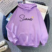 Street style printed Harajuku plus velvet padded hooded sweatshirt