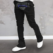 Trendy printed straight-leg street style sweatpants