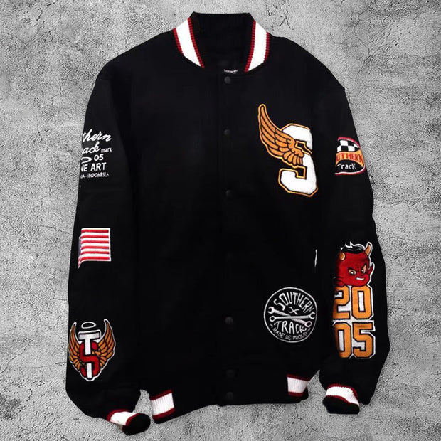 Casual tiger devil rugby baseball jacket
