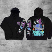 Praying rabbit casual street sports hoodie