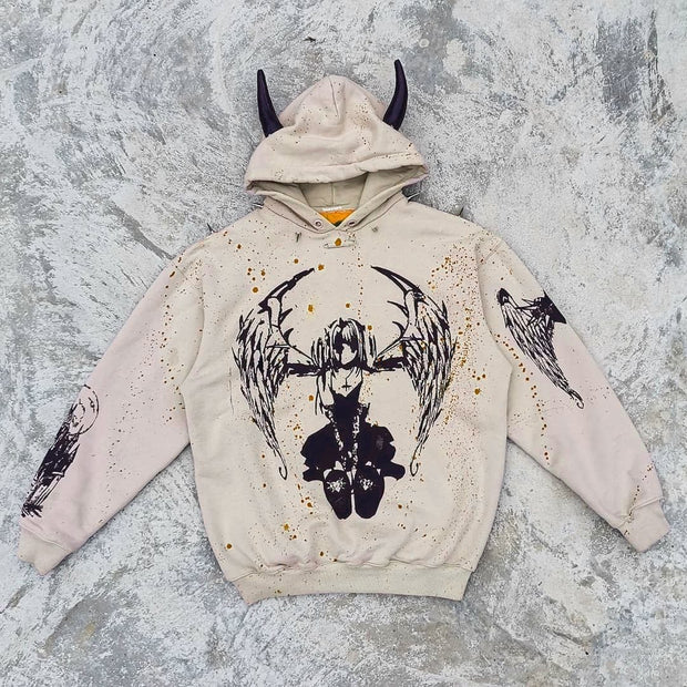 Casual retro demon hoodie