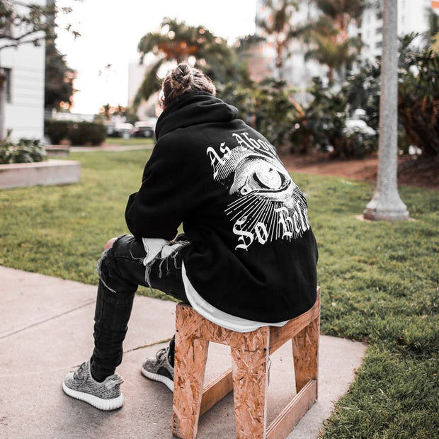 Casual street style printed hoodie