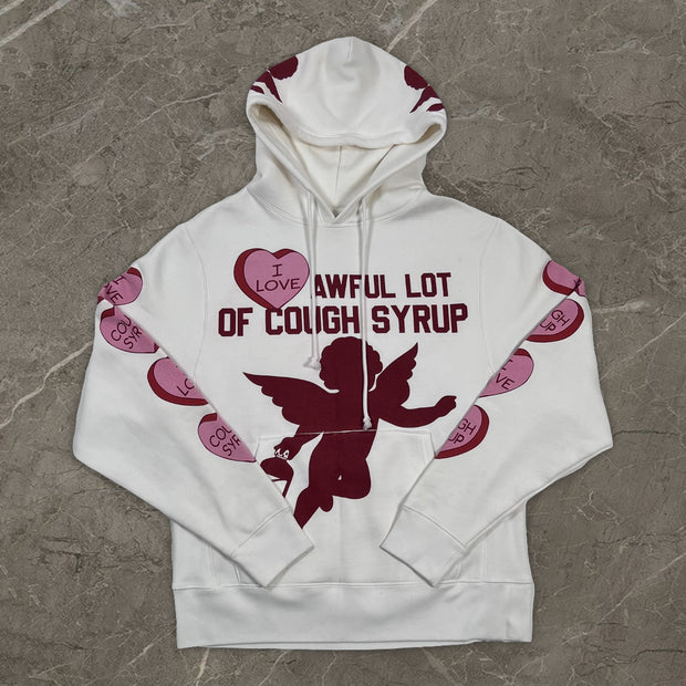 Vintage Angel Print Fashion Street Hoodies