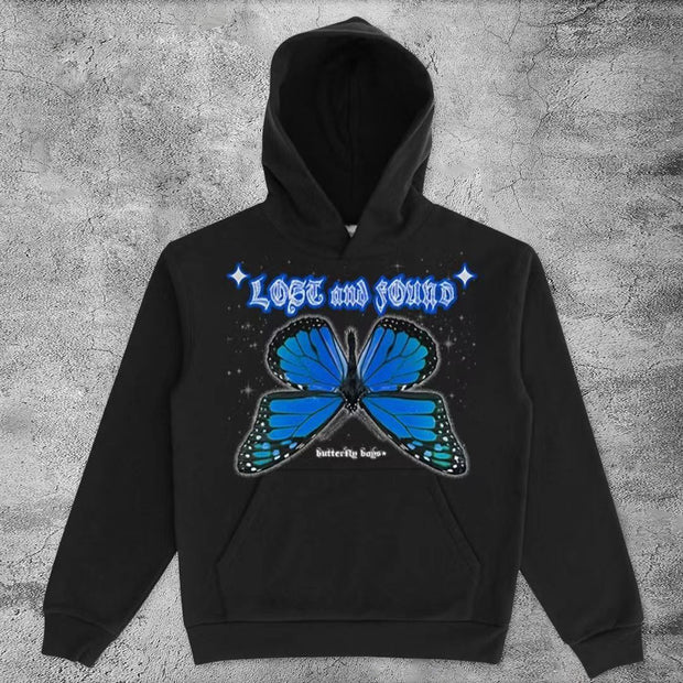 Casual retro butterfly sports hoodie