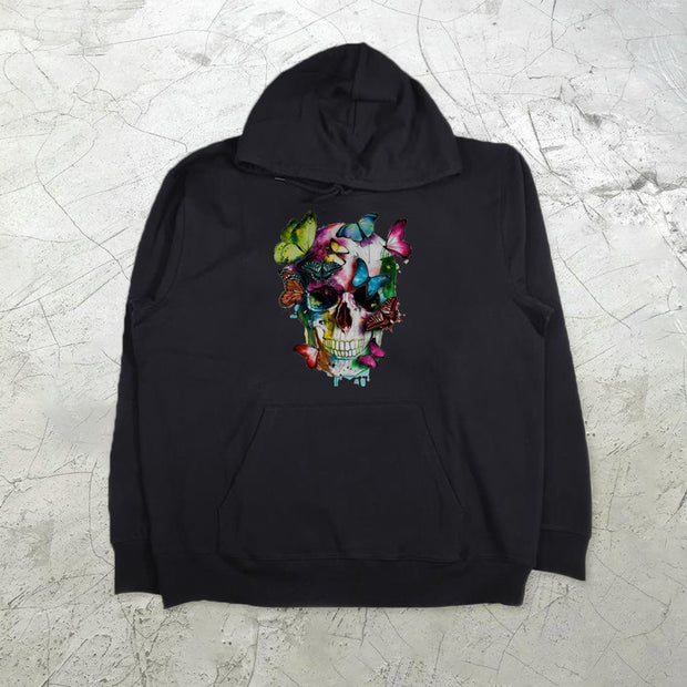 Butterfly Skull Halloween Long Sleeve Hoodie