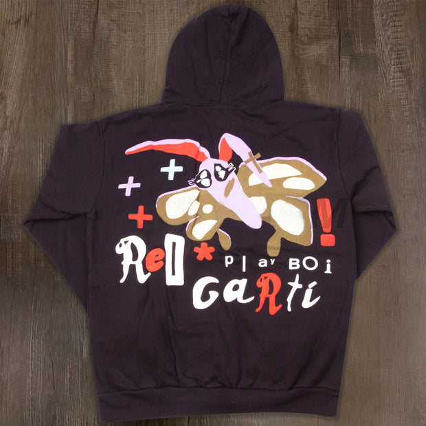 Hip-hop cartoon rabbit graffiti print long-sleeved hoodie