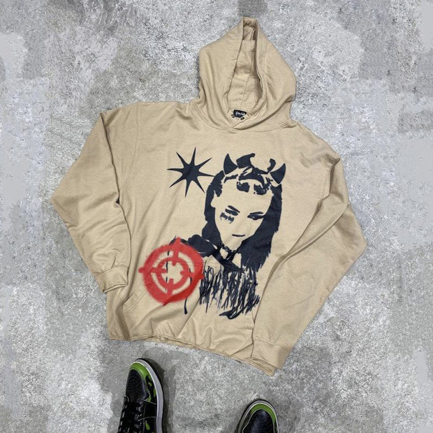 Fashionable personality printed hoodie