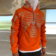 Statement Street Style Casual Skull Half-Zip Long Sleeve Hoodie