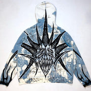 Personality Spider Rib Print Hoodie