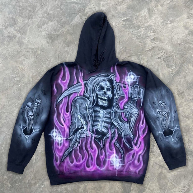 Retro Horror Skull Hoodie