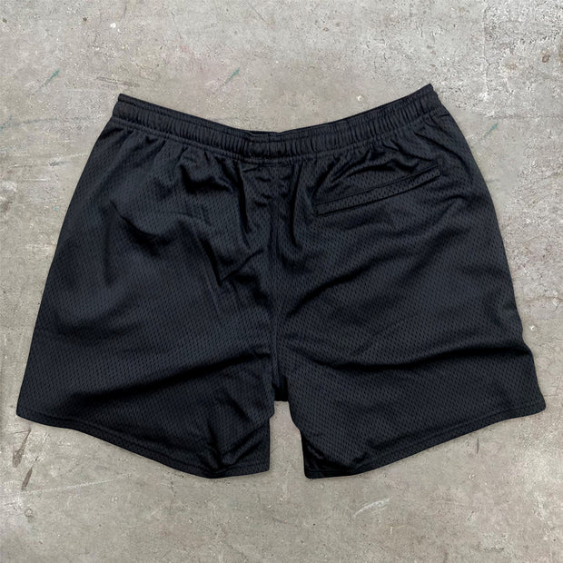 Fashion Casual Angel Baby Pattern Sports Mesh Shorts