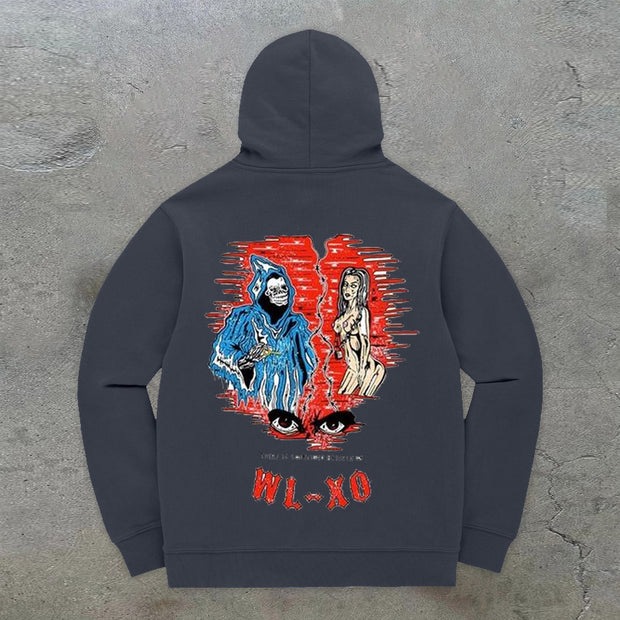 Hip-Hop Trendy Retro Long Sleeve Hoodie