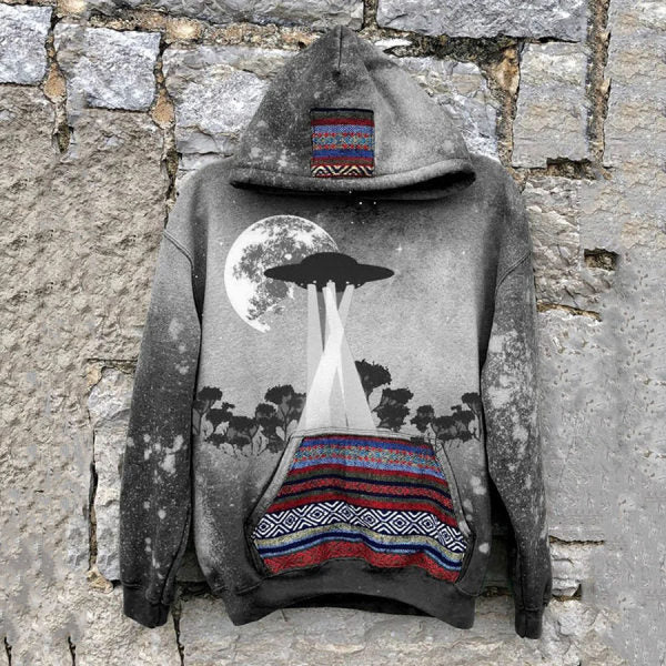 Retro distressed alien creature hoodie