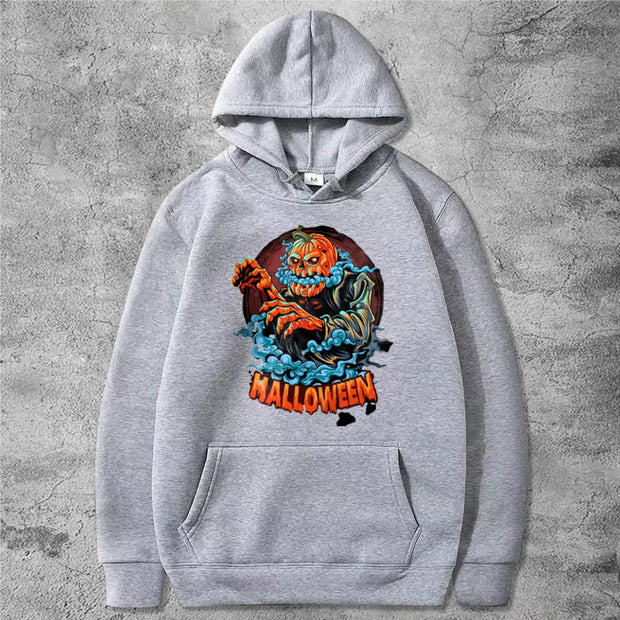 Halloween pumpkin skull hoodie