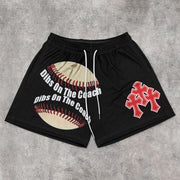 Retro Casual Hip Hop Mesh Track Shorts