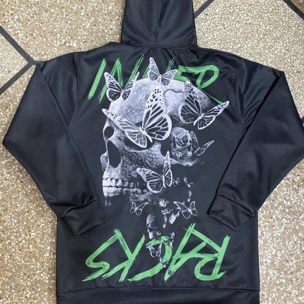 Fashionable personality men's skull print hoodie