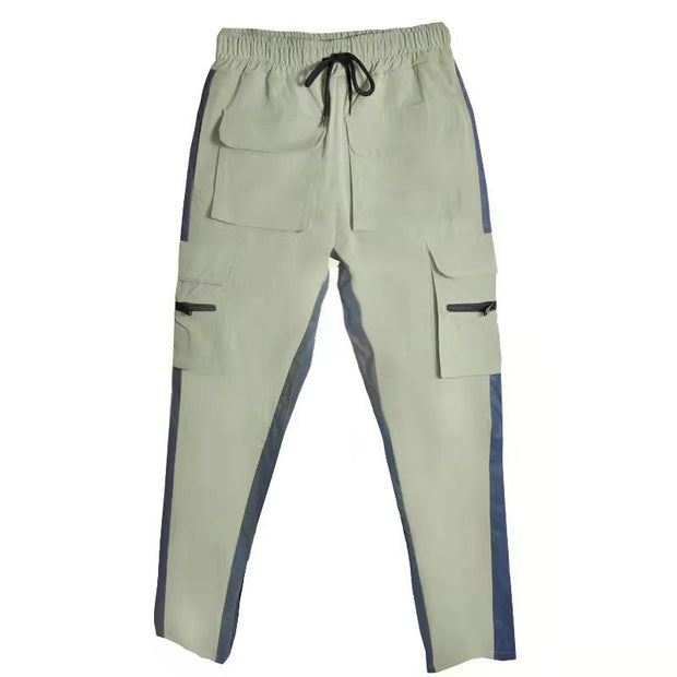 Casual street stitching sports home reflective pants