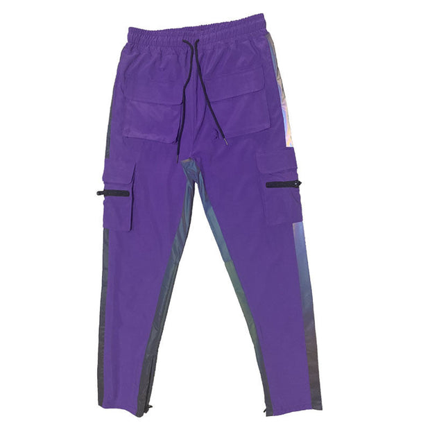 Casual street stitching sports home reflective pants