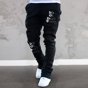 Vintage Letter Print Trendy Straight Trousers