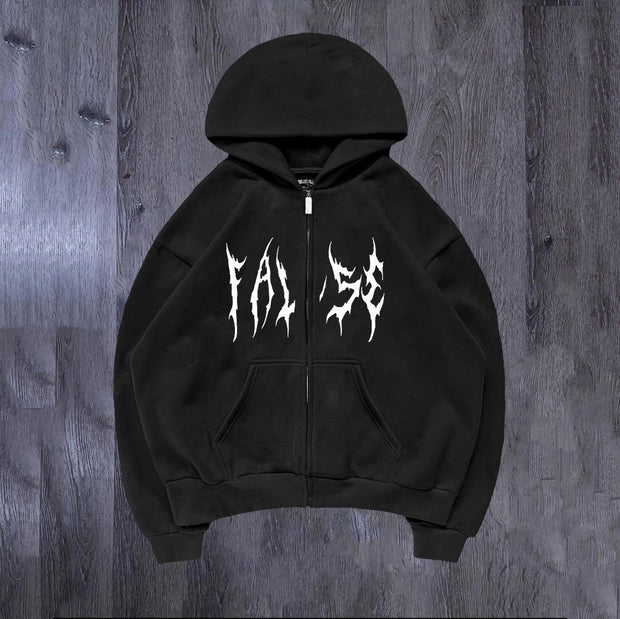 Street style character print long-sleeved hoodie