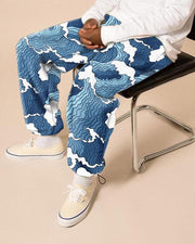Casual printed fleece trousers