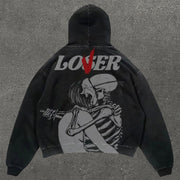 Casual Lover Print Long Sleeve Hoodie