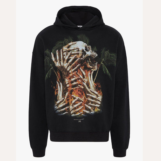 Artistic Skull Pattern Casual Loose Long Sleeve Hoodie