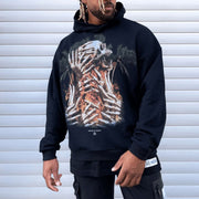 Artistic Skull Pattern Casual Loose Long Sleeve Hoodie