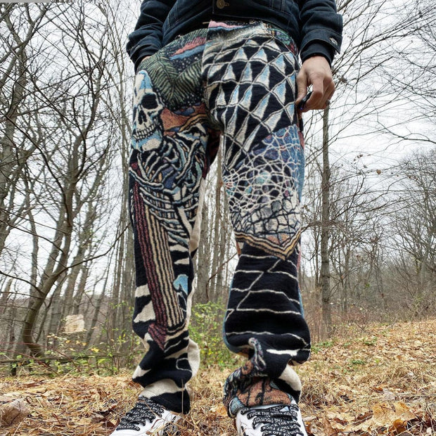 Retro street style fashion straight-leg trousers