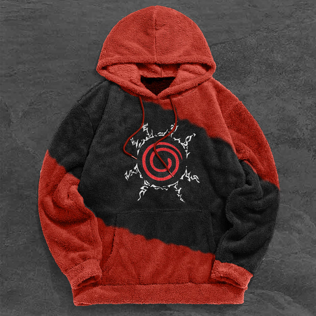 Retro Contrast Tide Brand Print Street Plush Hoodies