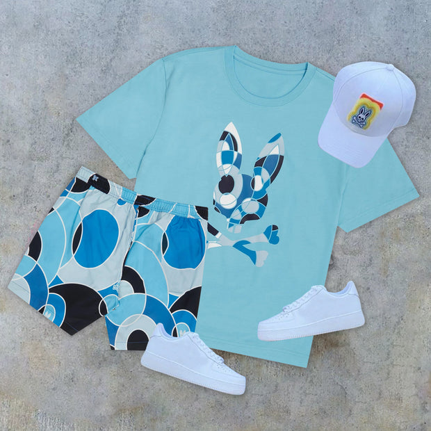 Fashion Personality Print Casual Short Sleeve Suit