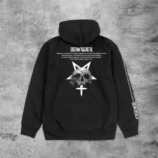 Casual cross skull hoodie