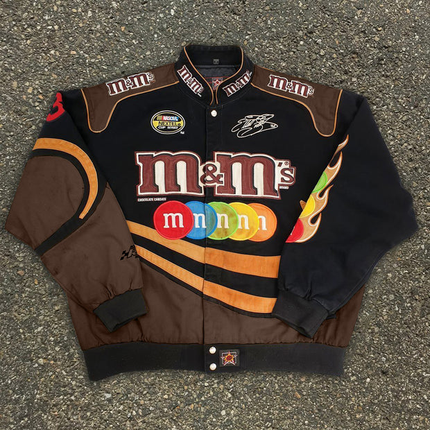 Retro coffee color hip-hop fashion jacket