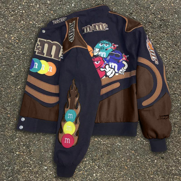 Retro coffee color hip-hop fashion jacket