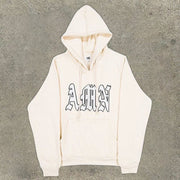 Fashion Loose Printed Long Sleeve Zip Hoodie