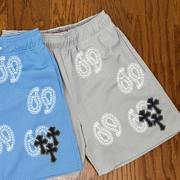 Cashew Flower Fashion Street Cross Print Sports Shorts